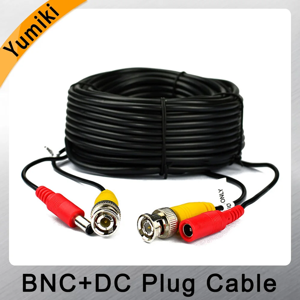 Yumiki BNC DC кабель 5 м/10 м/м 15 м/м 20 м/м 30 м/40 м/50 м CCTV видео в/выход кабель для AHD TVI CVI аналоговый системы DVR комплект интимные аксессуары