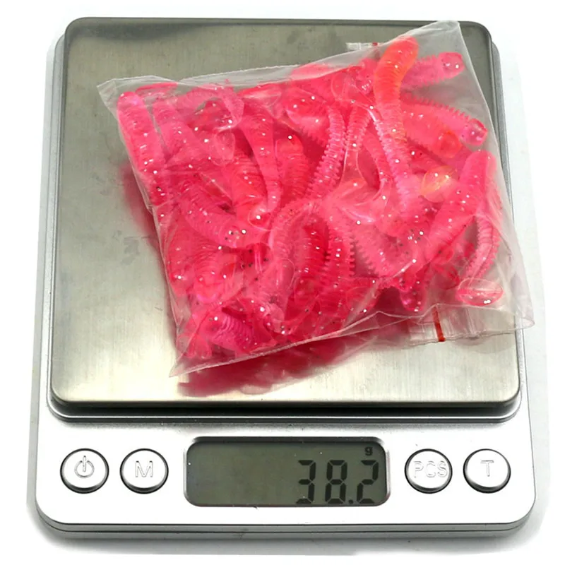 Artificial Lure 50pcs 0.6g/5.5cm for Shad UL Fishing Worm Swimbait Jig Head Soft Lure Fly Fishing Bait Fishing Lure  