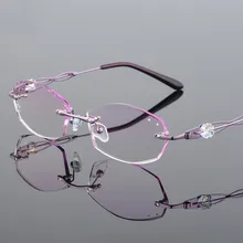 0~+/-4,50 брендовые Стразы с бриллиантами, цветные линзы 1,61 с индексом по рецепту, модные женские очки в фиолетовой и розовой оправе
