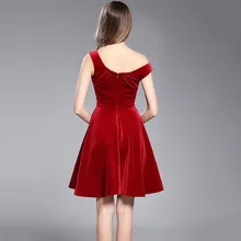 2017 Summer Dress Women Sexy Off Shoulder Evening Party Dresses Runway Vintage Elegant A-Line Velvet Dress Robe Femme Vestidos