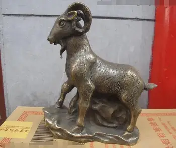 

Chinese Folk FengShui Classical Bronze Copper Year Zodiac Sheep Statue