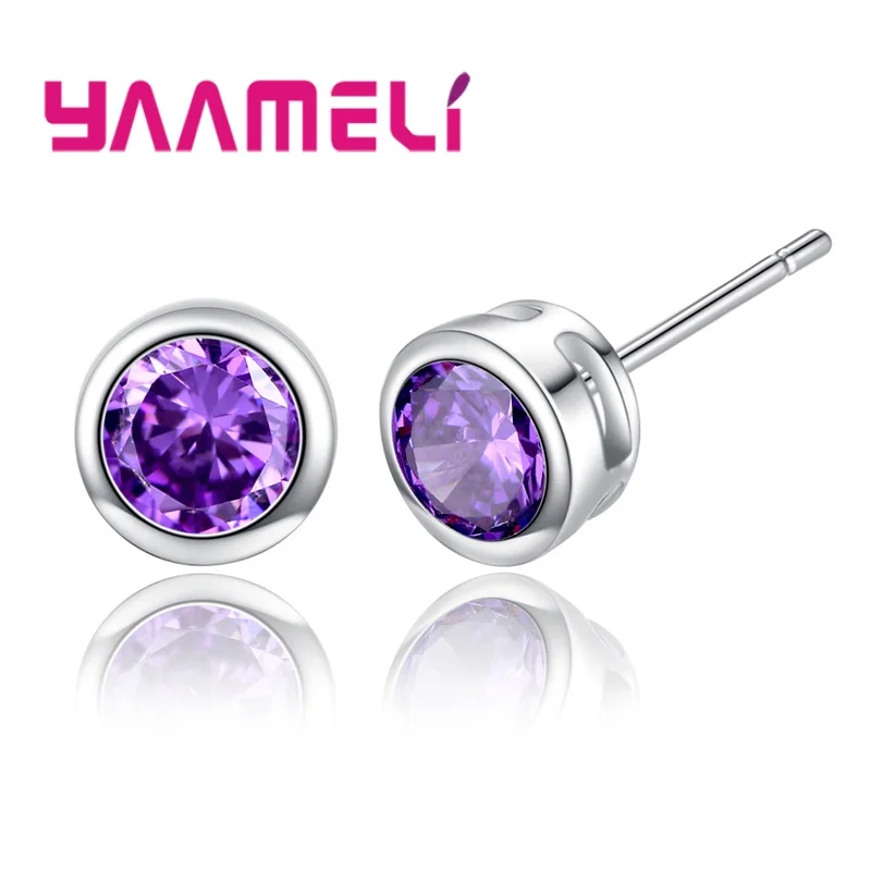 Purple Индивидуальный подарок для женщин и девушек, корейский стиль, модные серьги в форме бабочки с кристаллами, высокое качество, серебро 925 - Окраска металла: Purple