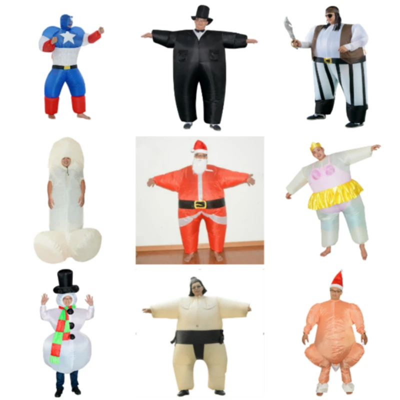 

2b Cosplay Funny Inflatable Costume Adult Captain America Christmas Santa Claus Pirate Dick Halloween Carnaval Cartoon Vestidos