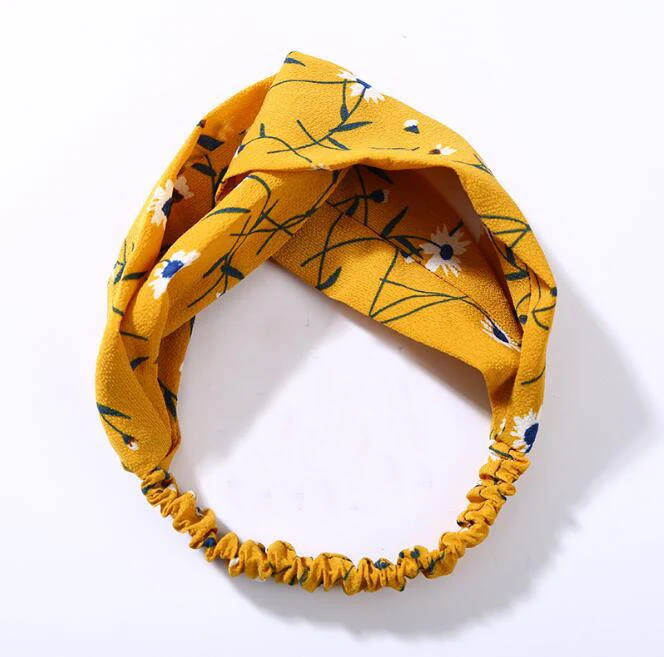 

Vintage Women Cross Print Flower Stripe Plaid Fashion Elastic Headbands Head Wrap Hair Bands Elegant Hair Accessories