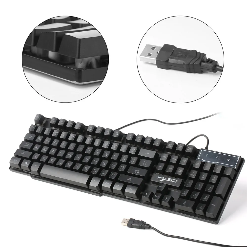 Игровая русская и английская клавиатура удобные сенсорные брелки Трехцветная