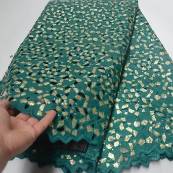 

(5yards/pc) high quality African sequins lace fabric handcut organza lace fabric with beads and stones for attractive dress OP52