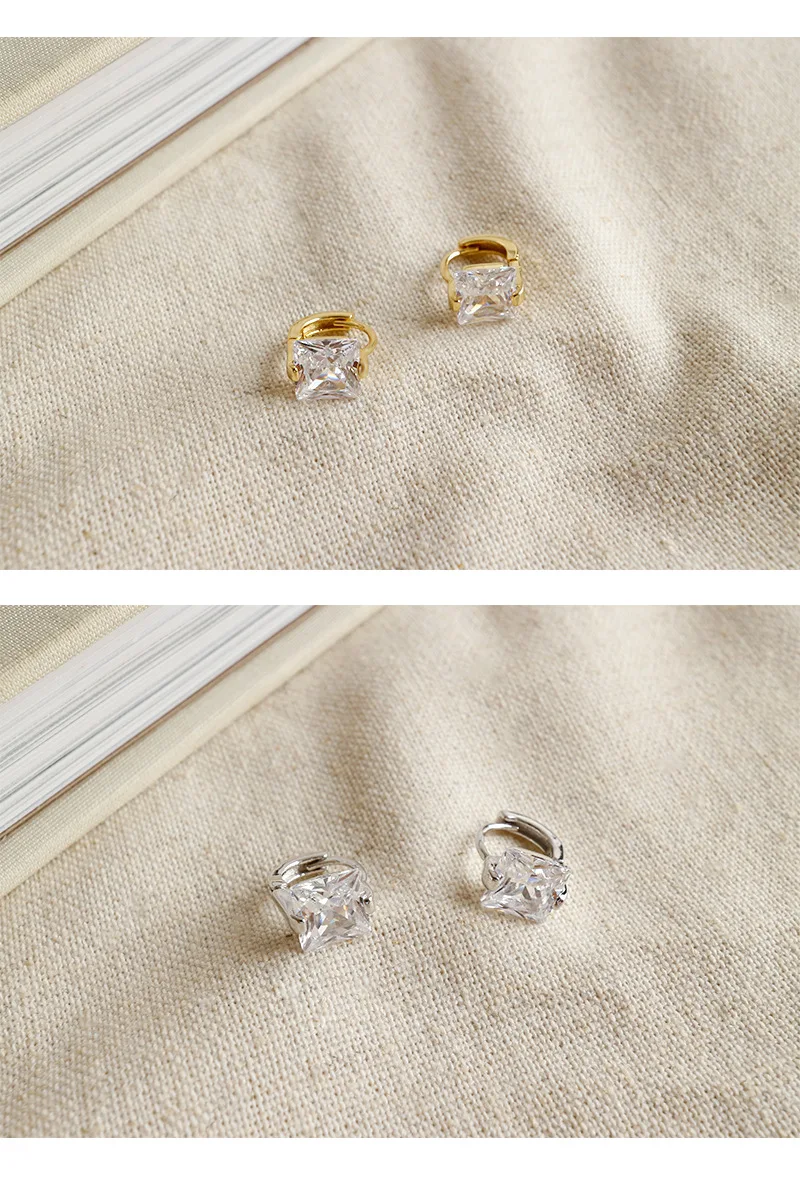 SHANICE 925 пробы серебряные квадратные серьги с кристаллом для женщин серьги-кольца CZ камень кубический цирконий серьги Винтажные Ювелирные Изделия
