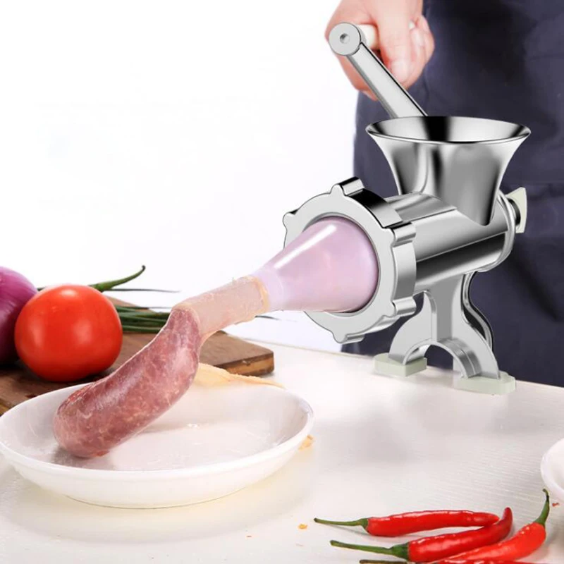  HOMETEE Manual Meat Grinder Household Meat Grinder Sausage Hot Dogs Multi-Function Vegetable Choppe - 32928195106
