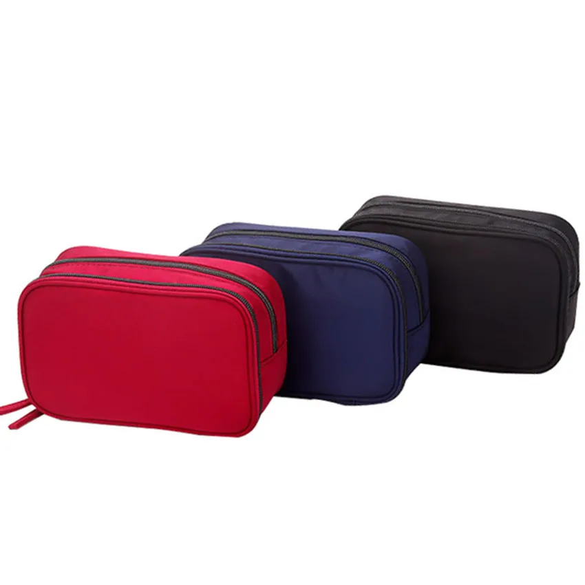 

Solid color nylon layered cosmetic bag travel portable cosmetics large capacity storage bag practical Korean package