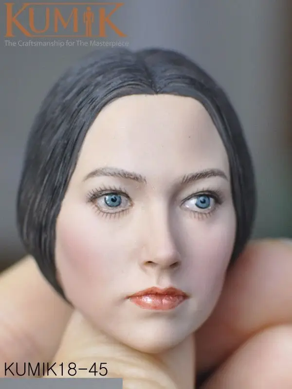 1/6 масштаб KUMIK KM18-45 женская голова с голубыми глазами Sculpt обрушения для 12 ''фигурку тела
