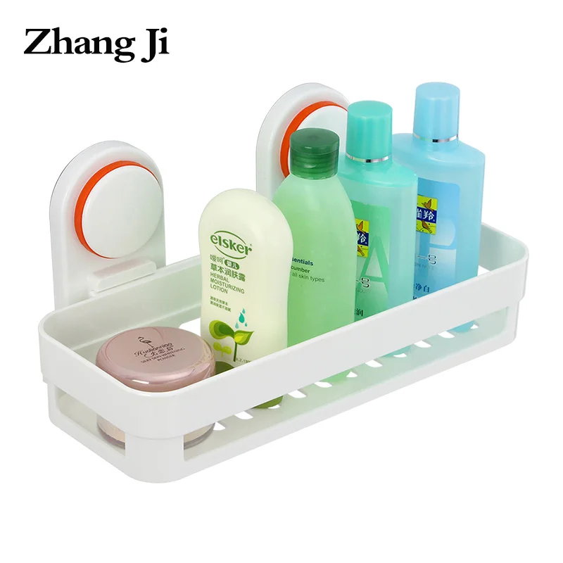 ZhangJi простой дизайн ванная комната полки для хранения Белый Оранжевый Пластик Один держатель с отделениями полка для ванной присоске