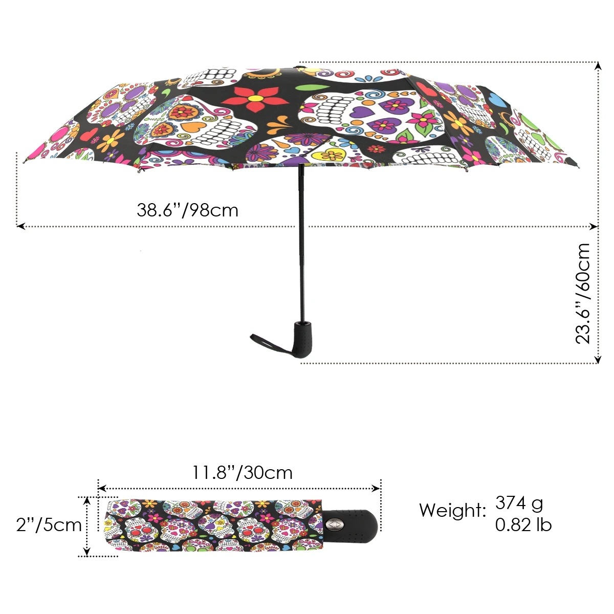 Портативные зонты с принтом черепа, складной зонт для мужчин, автоматический зонт, ветрозащитный женский зонт, Быстросохнущий дождливый зонтик