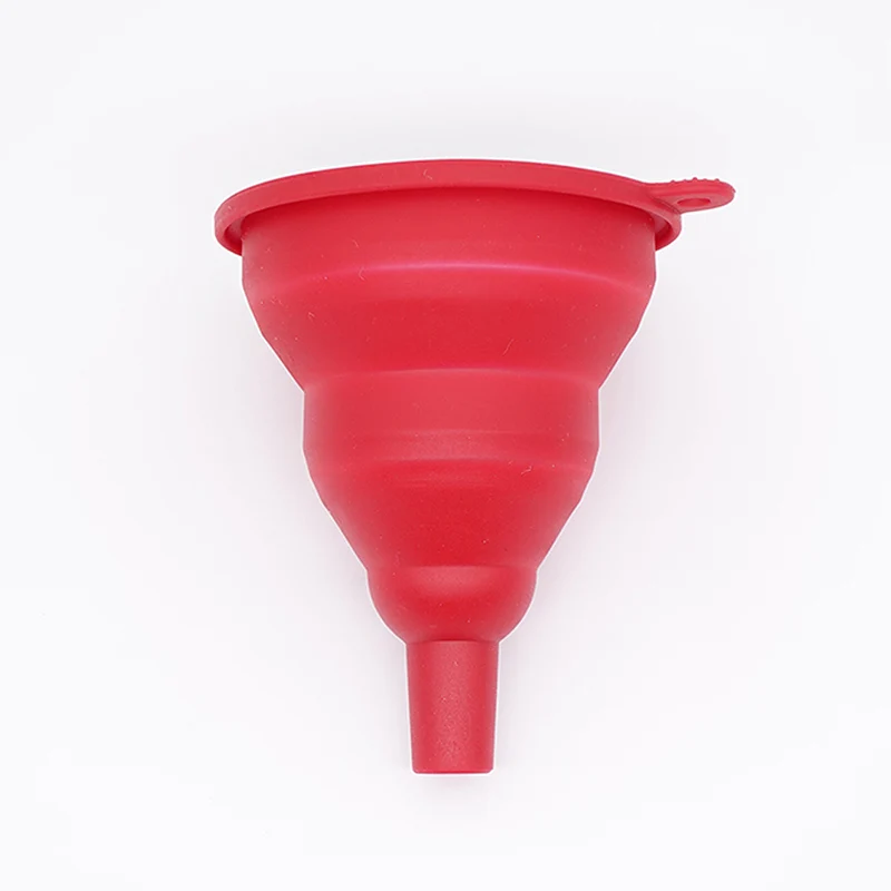 Практичные портативные силиконовые складывающиеся воронки, можно растягивать, складная стильная воронка, воронка, кухонные принадлежности, аксессуары - Цвет: Красный