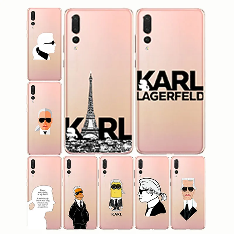 

Fashion Karl Lagerfeld Green Soft Silicon TPU Case Cover for huawei p20 p10 lite plus pro p8 p9 Honor 8 9 lite 10 lite