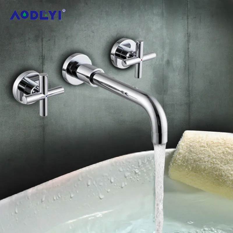 AODEYI Chrome Finish Brass Mixer Basin Tap Bath Tub Sink Mixer Basin