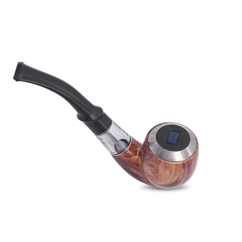 

New Arrival Marvec Rechargeable wood E Pipe Electronic Cigarette Kit 400mAh Built-in Battery with LED Screen E Pipe Vape Kit