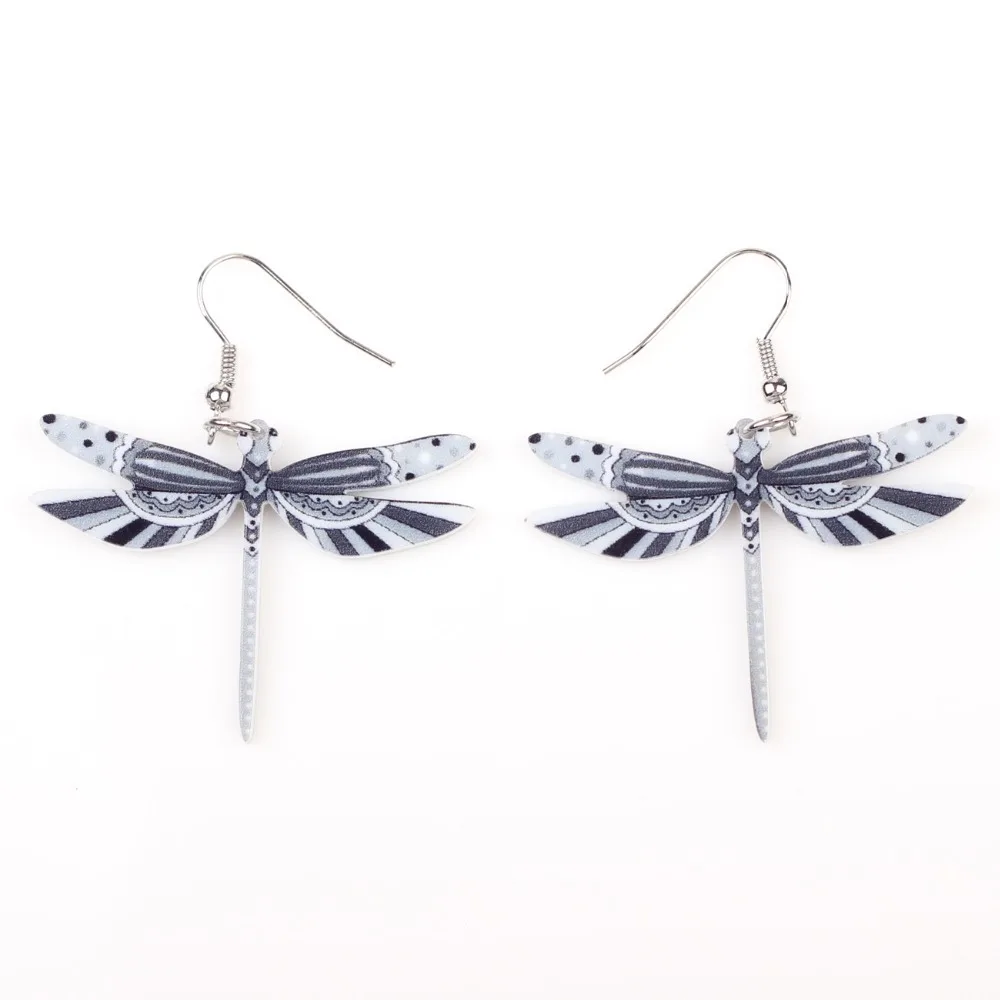 Fashion Dangle Dragonfly Oorbellen Acryl Lange Drop Earring Nieuwe Collectie 2015 Lente Zomer Stijl Voor Meisjes Vrouwen Sieraden