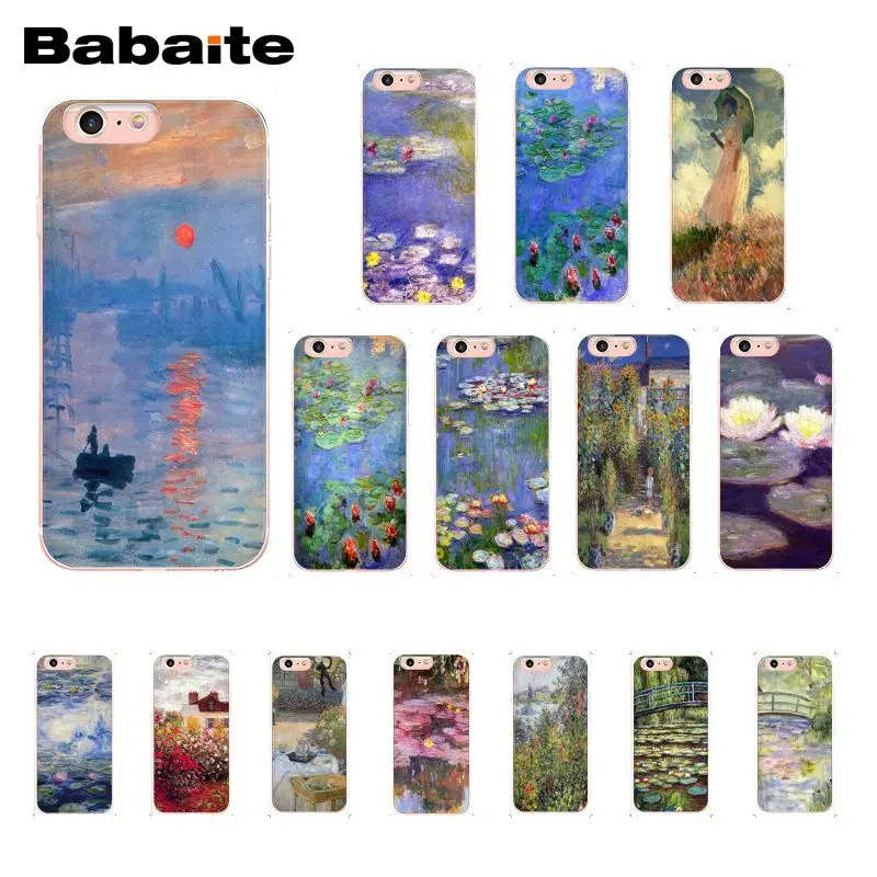 

Babaite Claude Monet Garden Lotus Bridge Pattern TPU Soft Phone Case for iPhone 6S 6plus 7 7plus 8 8Plus X Xs MAX 5 5S XR 10