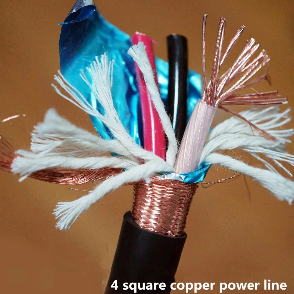 Buy 4 square 3X4 square HIFI power cable audio copper