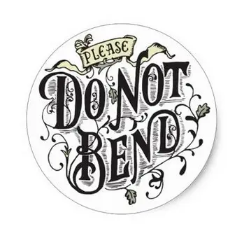 

3.8cm Do Not Bend Sticker in Vintage Typography