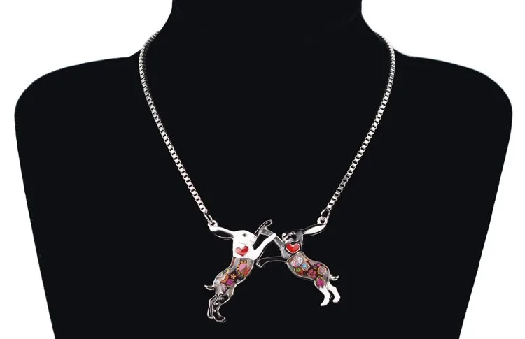 Bonsny Statement Metal Alloy Animal Rabbit Hares Choker Necklace Chain Collar Pendant 2016 Fashion New Enamel Jewelry Women 12 Bonsny Statement Metal Alloy Animal Rabbit Hares Choker Necklace Chain Collar Pendant 2016 Fashion New Enamel Jewelry Women 12