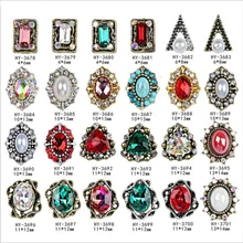 10 шт./лот, древний сплав, дизайн ногтей, 3d, плоская задняя сторона, цветные бриллианты, жемчужные ювелирные изделия, стразы, украшения для ногтей