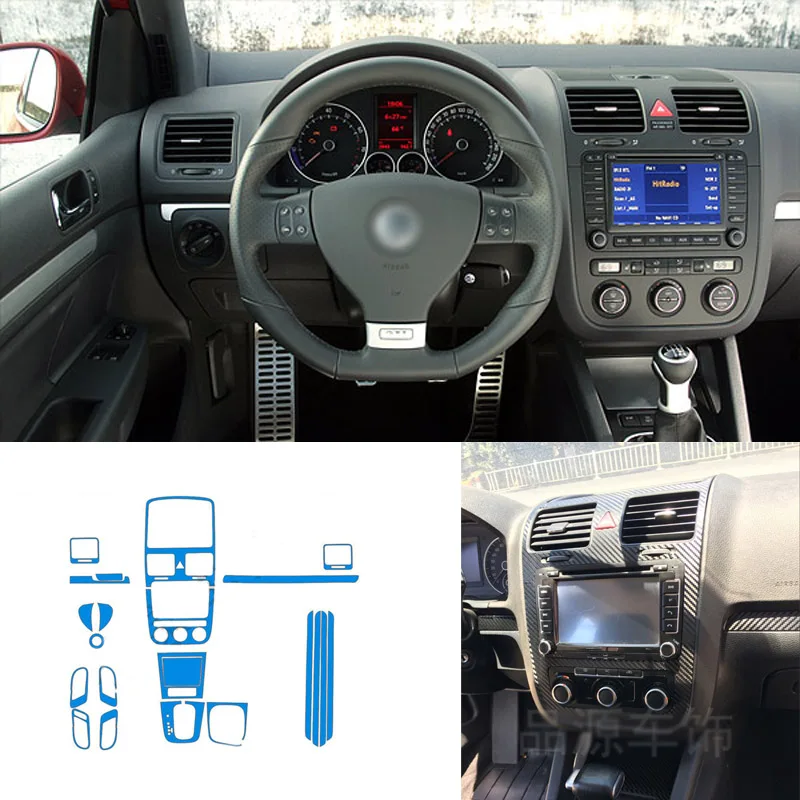 Us 28 79 20 Off Car Styling Teeze Car Interior Center Console Color Change Carbon Fiber Molding Sticker Decals For Vw Golf Gti Mk5 2004 In
