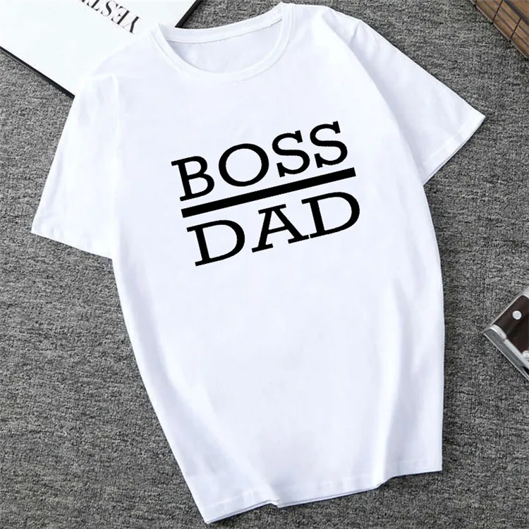 Эффектная футболка с надписью «Boss Dad and Boss Mom», женская одежда, модные Забавные футболки с надписью «Мама, жена, феминистка»