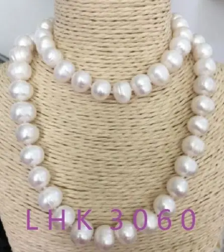 

Hot selling free shipping*******12-13MM NATURAL SOUTH SEA WHITE PEARL NECKLACE 49 INCH 14KGP YELLOW GOLDEN CLASP