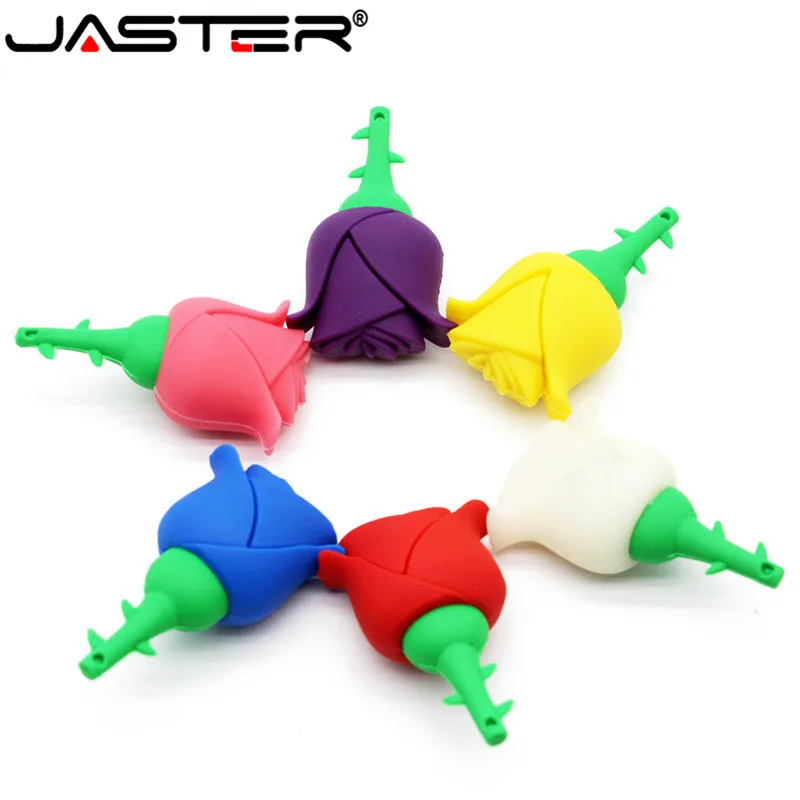 JASTER Rose USB Flash Drive 64GB 4GB 8GB 16GB USB 2.0 Flash Memory Disk Silicone Pendrive Cartoon USB Stick Card Key Pen Drive JASTER Rose USB Flash Drive 64GB 4GB 8GB 16GB USB 2.0 Flash Memory Disk Silicone Pendrive Cartoon USB Stick Card Key Pen Drive