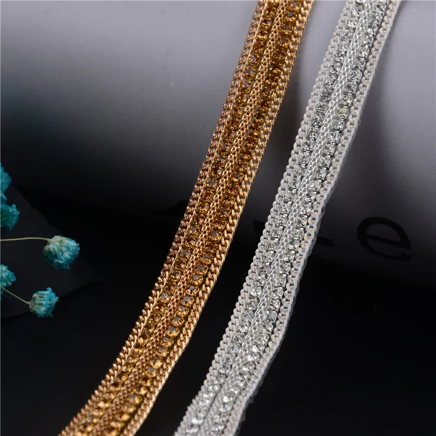 

Free ship 1cm width wedding crystal rhinestone rock diamond banding fancy bridal dress decorative trim wedding cake decorative