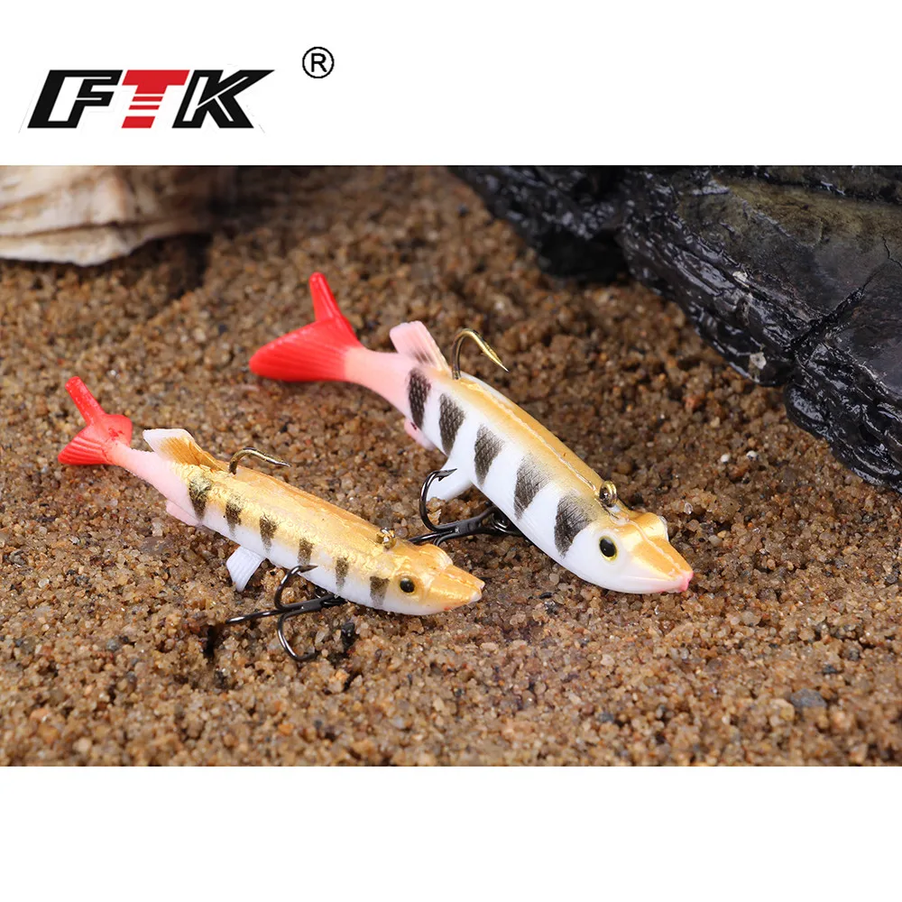 

FTK Fishing Lures Soft Lure Shad Carp Silicone Jigging Lure Floating Lead Head Bass Easy Floating Wobblers Lead Spoon 706