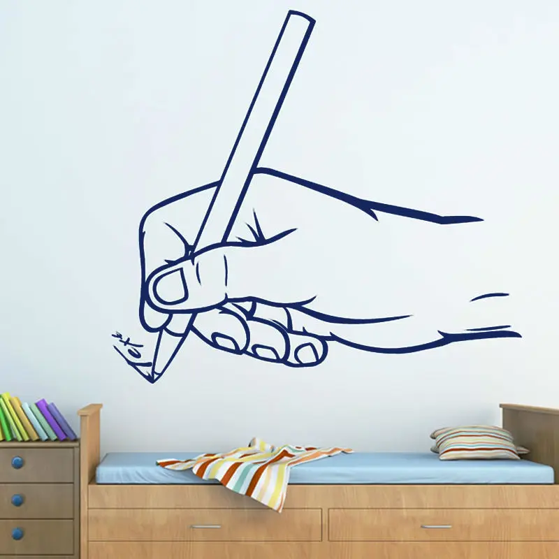 Hand Grip pen to writing wall sticker childrens bedroom classroom