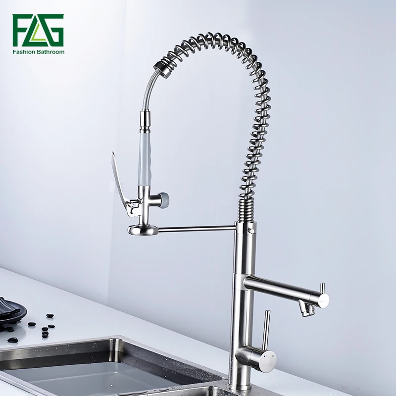 FLG Brush kitchen faucet pull out torneira cozinha nickel kitchen sink faucet mixer kitchen faucets pull out kitchen tap