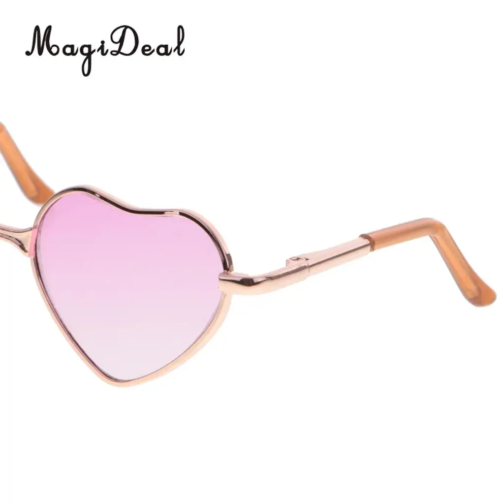 1/6 Fashion Heart Gold Frame Sunglasses for Blythe Dolls or Pet Toy Accessories