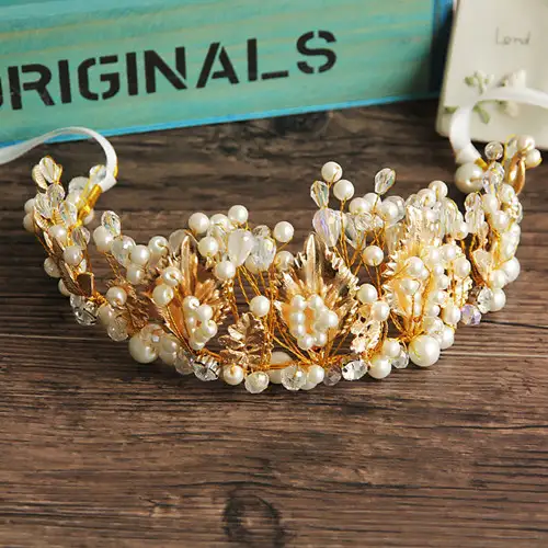 Diy Handmade Beaded Flower Hair Band Satin Bridal Tiara Crown Diy Handmade Beaded Flower Hair Band