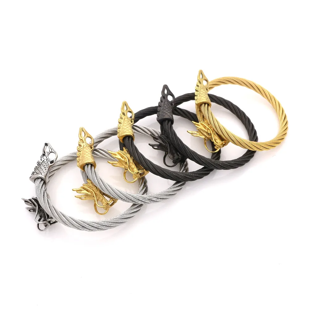 JSBAO новый дизайн Мужской винтажный панк из нержавеющей стали витой кабельный