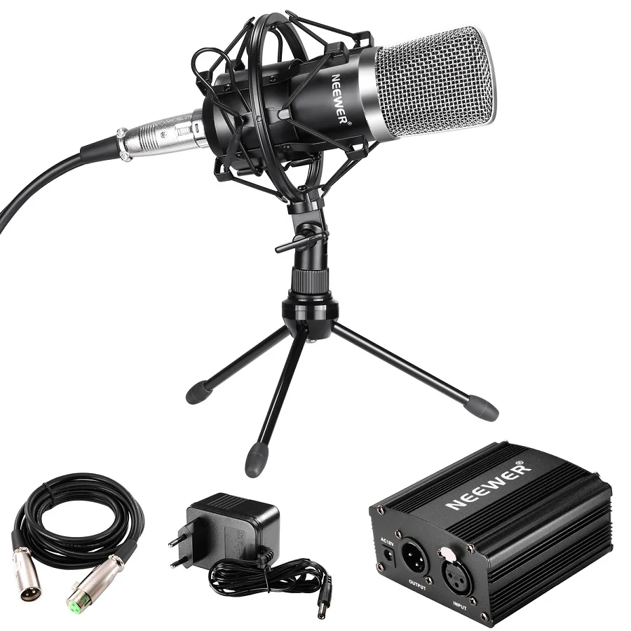 Neewer профессиональный аудио конденсаторный микрофон с микрофоном подвесом, 48В Питание, XLR 3 Pin микрофонный кабель