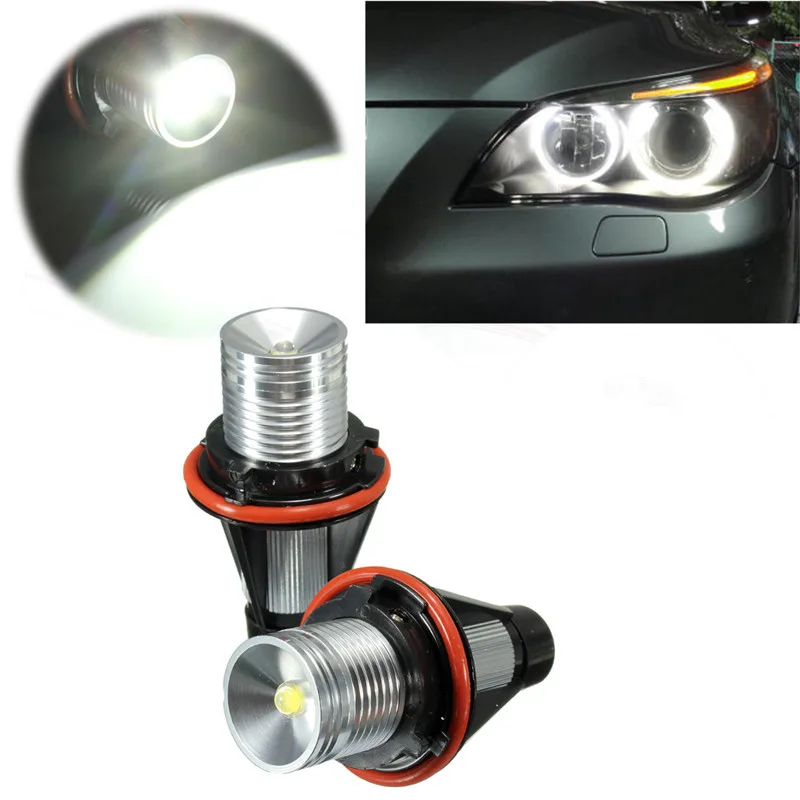 

1 Pair 10W Angel Eyes Xenon White LED Halo Ring Light Bulbs For BMW E39 E53 E60 E63 E64 E65 Durable Headlights Waterproof