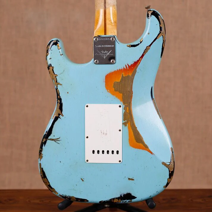 Nuevos restos hechos a mano ST guitarra eléctrica Masterbuilt John Cruz y John Mayer guitarra. stratocaster gitaar reliquias de manos