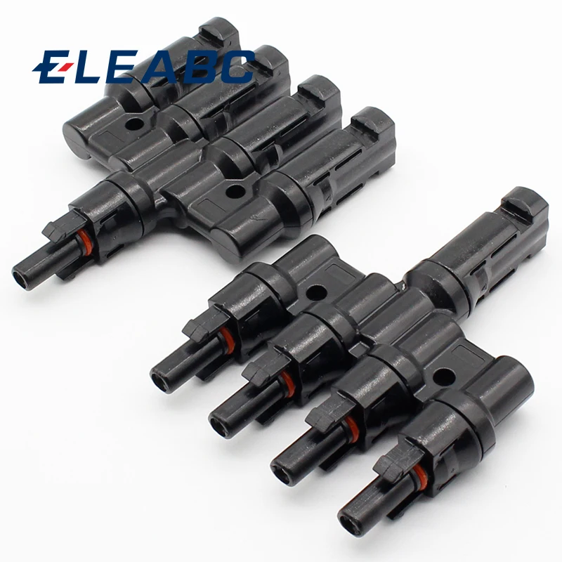 

1 pair M/FM Solar Panel 4 to 1 T Branch 30A Solar Panel Connector Cable Coupler Combiner Panel Cable Connectors