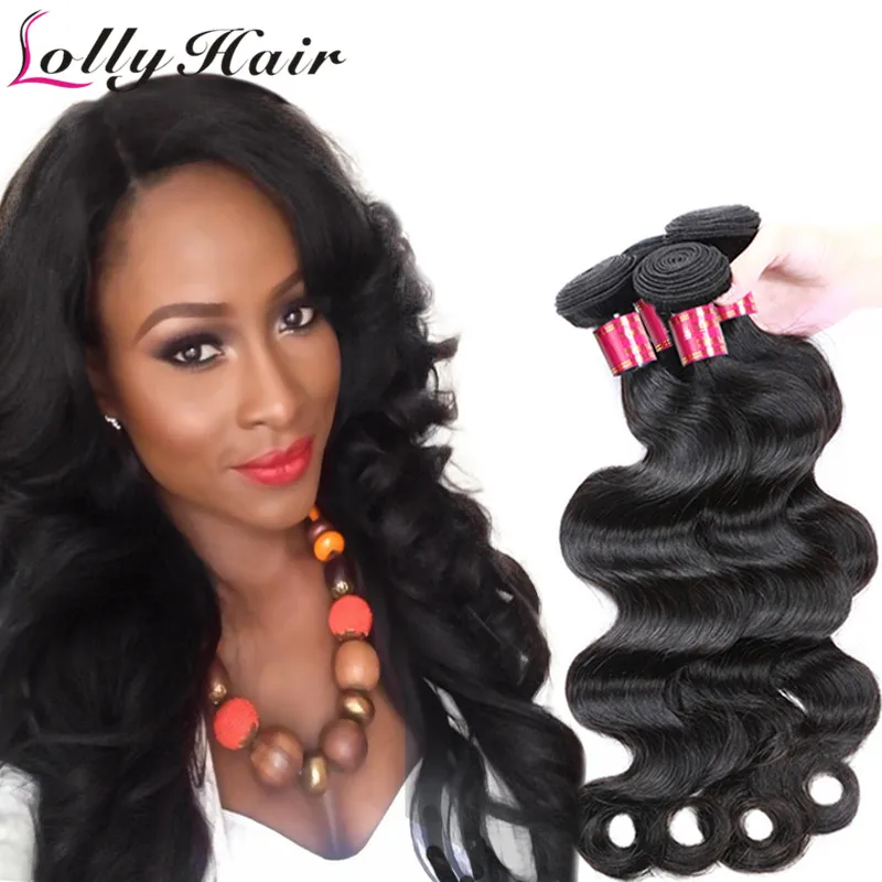 7A Indian Virgin Hair Body Wave 3pcs lot Lolly Hair 100 Unprocessed