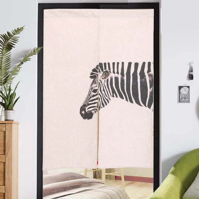 Rustic Style Cotton Linen Door Curtain Creative Zebra Prints Coffee Shop Home Room Divider Wall Hanging Rustic Style Cotton Linen Door Curtain Creative Zebra Prints Coffee Shop Home Room Divider Wall Hanging