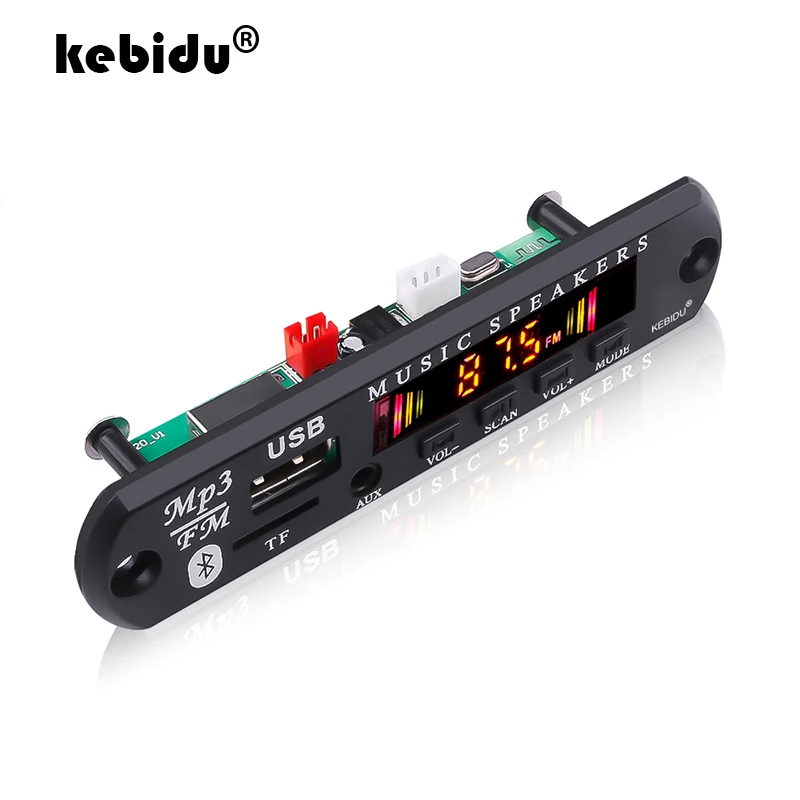 Kebidu 5 в 12 В беспроводной Bluetooth 0 MP3 WMA декодер плата аудио модуль Поддержка USB TF AUX FM