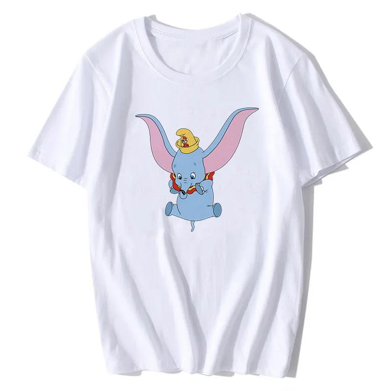 

BTFCL Dumbo T Shirt Women Funny Elephant Camiseta Dumbo Print T-Shirt Ladies America Movie Hot T-Shirt Cute 90s Animal Tshirt