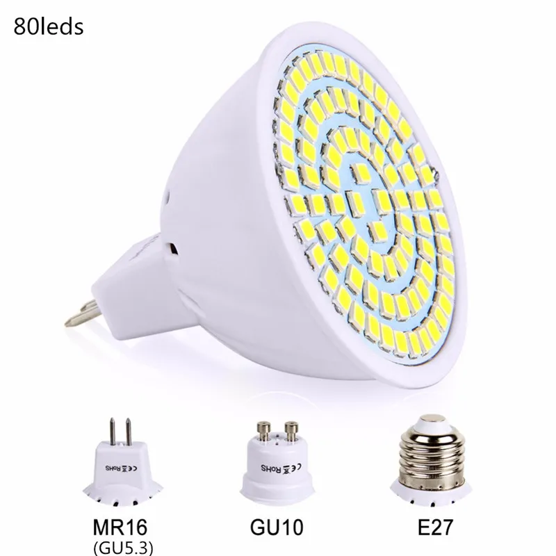 10 шт./лот 80 светодиодов Точечный светильник G10 MR16 E27 E14 refletor led 48 60 Светодиодные