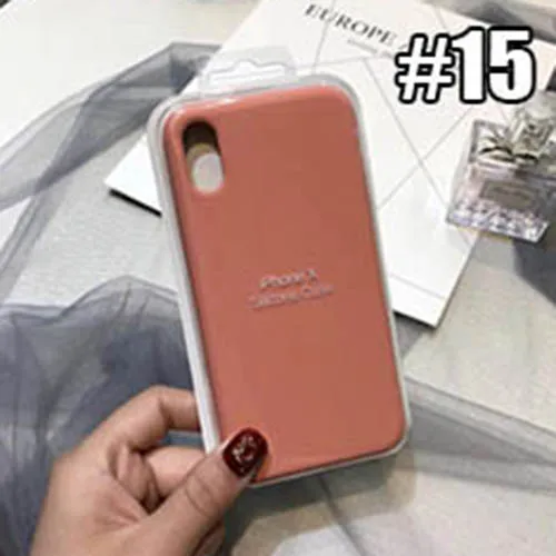 32 цвета жидкий силиконовый чехол для телефона для Apple X/XS Max XR популярный яркий выразительный чехол для iPhone 6 6s plus 7 8 plus - Цвет: 15