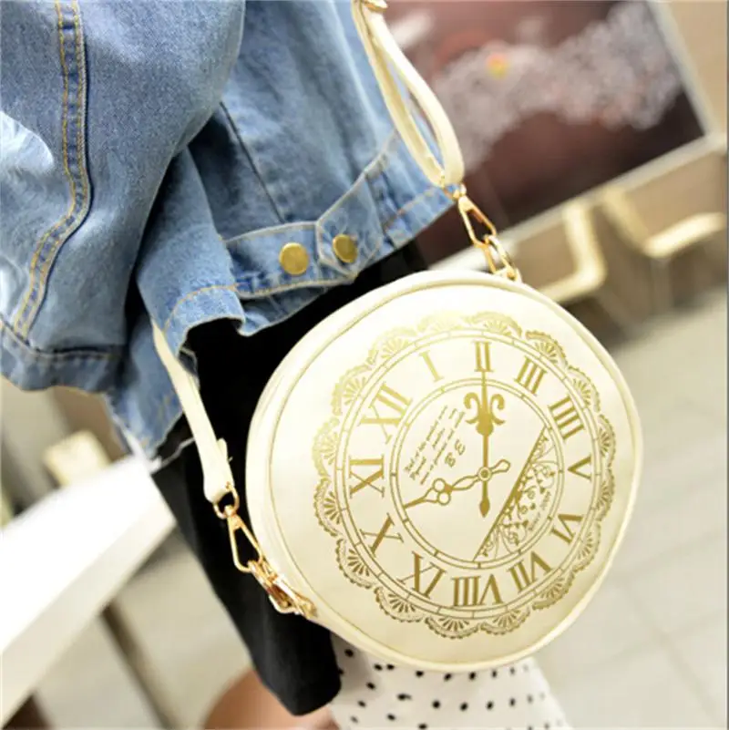 2016 женская сумка круг сумка одно плечо мини плеча сумку круглые часы старинные монеты кошелек креста ТЕЛА BZ641802