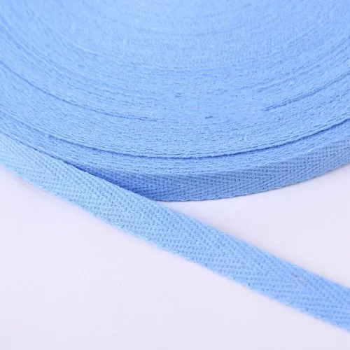 Лента шириной 20 мм, чистый цвет, лента в елочку, хлопок, тесьма 2 см, плетеный ремень, рюкзак, сделай сам, материал ручной работы, 10 ярдов - Цвет: 24 Light sky blue