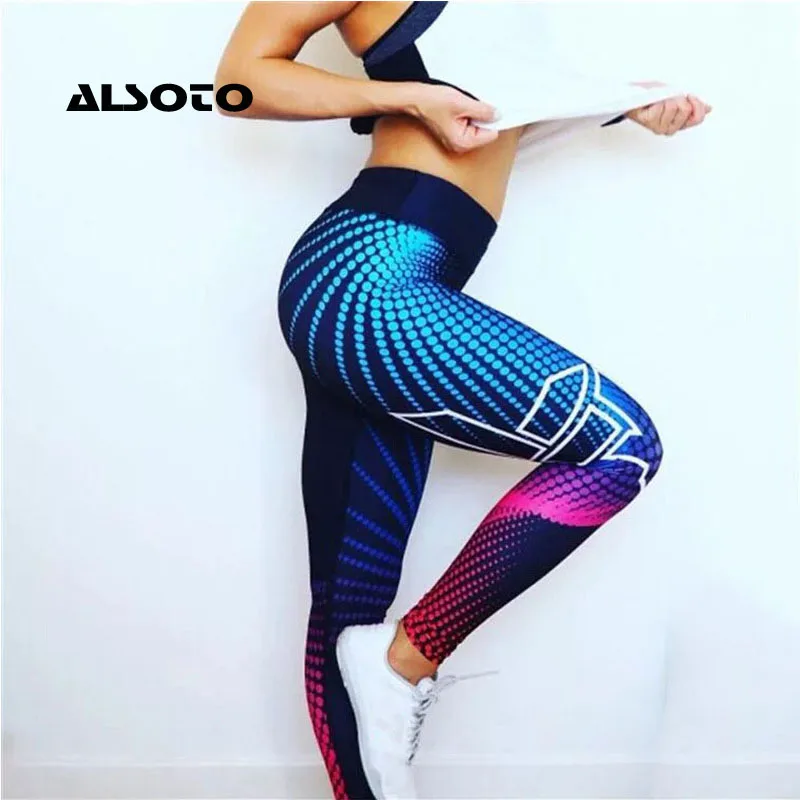 

Women Yoga Pants Sport Leggings Women Workout Fitness Clothing Jogging Running Pants Gym Tights Stretch Print Sportswear Yoga